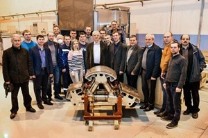 The group of key people at the Efremov Institute involved in the procurement of the divertor dome. (Click to view larger version...)