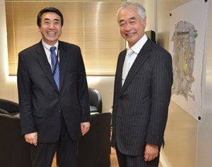 Jooh-Hyun Lee, the president of the Korean Institute of Energy Technology Evaluation and Planning (KETEP) met with DG Osamu Motojima at ITER Headquarters on Friday. (Click to view larger version...)