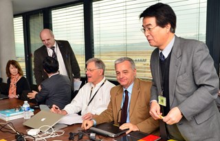Left to right: ITER Technical Coordination Assistant Helen Hinton, who coordinated the 75-odd UIT meetings; Anatoli Krasilnikov, head of ITER Russia; Kijung Jung, head of ITER Korea; Ned Sauthoff, head of US ITER; Sergio Orlandi, head of ITER's Central Engineering and Plant Directorate; and Eisuke Tada, head of the Japanese Domestic Agency. (Click to view larger version...)