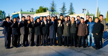 Members of the Korean National Assembly Shin Hak Yong (centre), Kim Se Yeon, Yoo Ki Hong and Min Byung Joo were accompanied by the head of the ITER Korean Domestic Agency, Kijung Jung, and Korean staff from the ITER Organization. (Click to view larger version...)