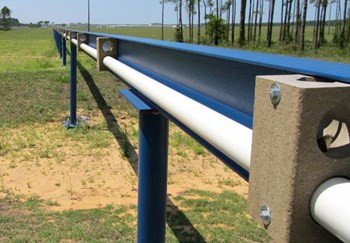 The 800-metre-long jacketing bench at High Performance Magnetics (Florida) runs parallel to a runway under renovation at the Tallahassee Regional Airport. Photo: High Performance Magnetics (Click to view larger version...)
