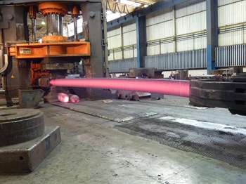 A one-piece tie plate was forged and heat treated by Kind, LLC in Gummersbach, Germany.© US ITER (Click to view larger version...)