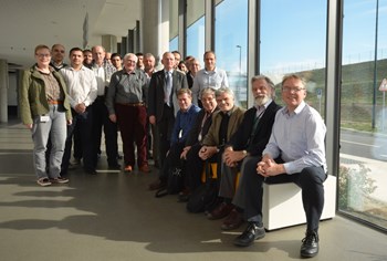 A thorough review for the world's largest cryopump. Participants include (sitting, right to left): Robert Pearce, Chair Alan Kaye, Wolfgang Obert, Stamos Papastergiou and Christian Mayaux. Standing from right to left (front row): Matthius Dremel, Ron Reid and Ron Hemsworth. (Click to view larger version...)