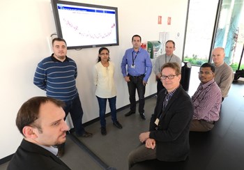 The co-producers—in order, from left to right: Xavier Mocquard, Nicolas Pons, Supriya Nair, Joël Hourtoule (Electrical Power Distribution Section leader), Gilles Consolo, Anders Wallander (CODAC Division head), Mahesh Khedekar and Petri Makijarvi. (Click to view larger version...)