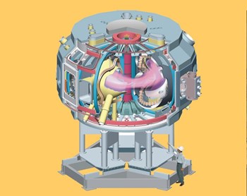 The Quasi-Axisymmetric Stellarator Research (QUASAR) experiment represents the first of a new class of fusion reactors based on the innovative theory of quasi-axisymmetry. © PPPL (Click to view larger version...)