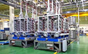 The procurement responsibility for the electrical equipment in the buildings is shared by Korea, China and Russia. Pictured here is a converter manufactured in Korea. All and all, the twin buildings will house 32 converter units and some 2.5 kilometres of busbars. (Click to view larger version...)