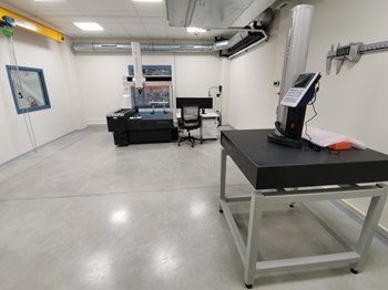 The metrology room, with temperature and humidity control. (Click to view larger version...)
