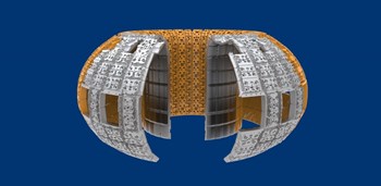 440 blanket modules cover the inside of the vacuum vessel and directly face the hot plasma. Certain modules in ITER will be used during later-stage operation to test tritium breeding concepts. (Click to view larger version...)
