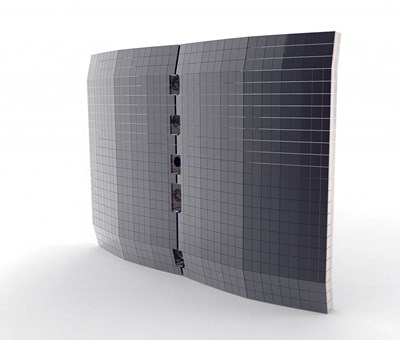 During operation, the behaviour of the ITER blanket in the face of high heat fluxes and large electromagnetic loads will help provide key information to DEMO designers on material behaviour during normal and off-normal conditions (including erosion) and first wall shaping and alignment. (Pictured, a close-up view of a first wall panel showing the beryllium tiles that will directly face the plasma.) (Click to view larger version...)