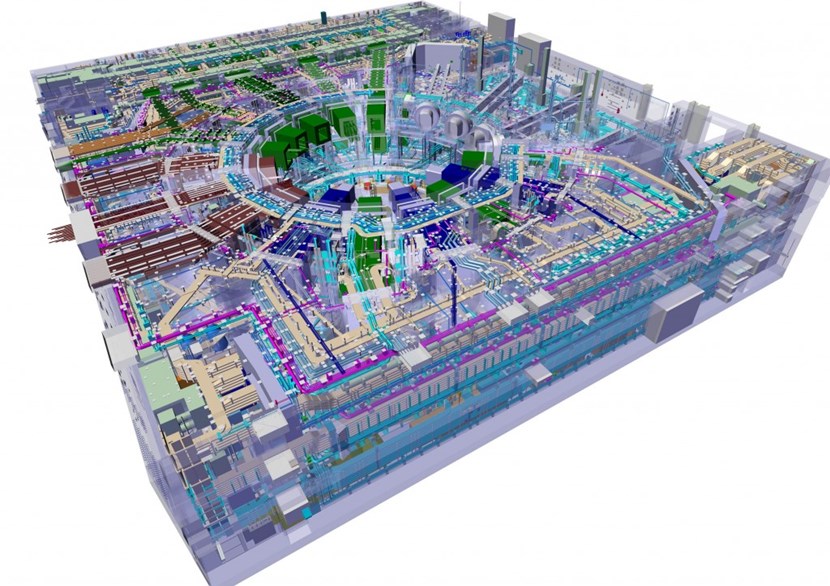 With more than 30 different plant systems the seven-storey Tokamak Complex will be a pretty busy house... (Click to view larger version...)