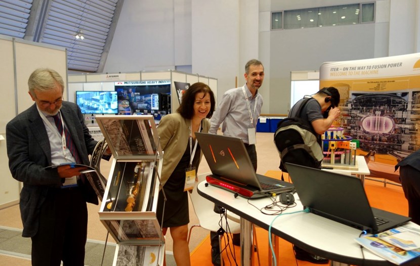 All questions on ITER could also be answered at the ITER stand, where videos, brochures, and a virtual reality tour of the ITER construction site were on offer. (Click to view larger version...)