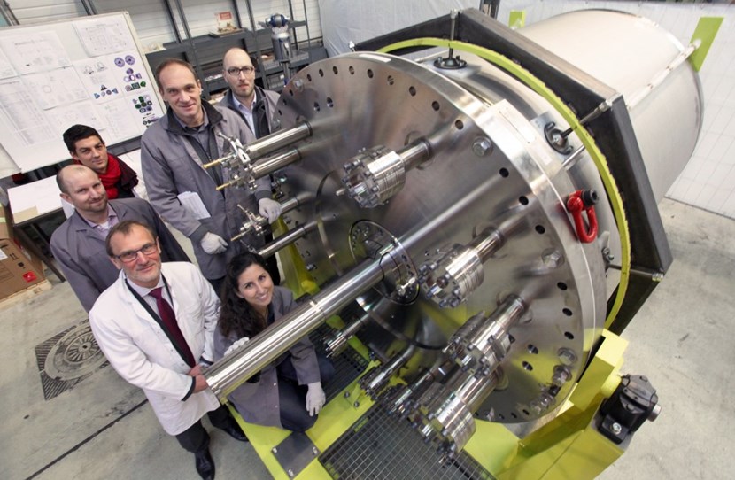 Clockwise: Francina Canadell (European Domestic Agency); Eric Giguet (Alsyom); Michael Knaak (Research Instruments); Anthony Tremoulu (Alsyom); Matthias Dremel (ITER); Dirk Schmitz (Research Instruments). (Click to view larger version...)
