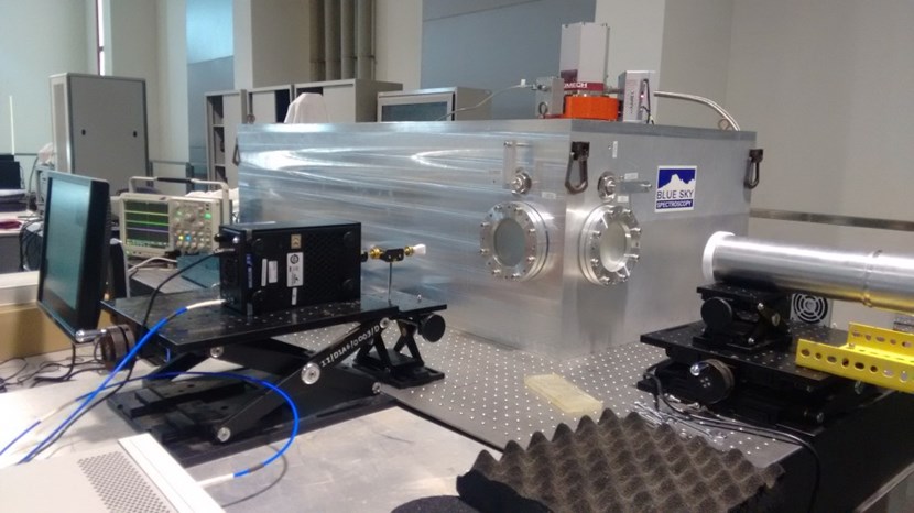 Unboxed, installed, tested and ready for experiments: the prototype Fourier Transform Spectrometer at the ITER India lab. (Click to view larger version...)
