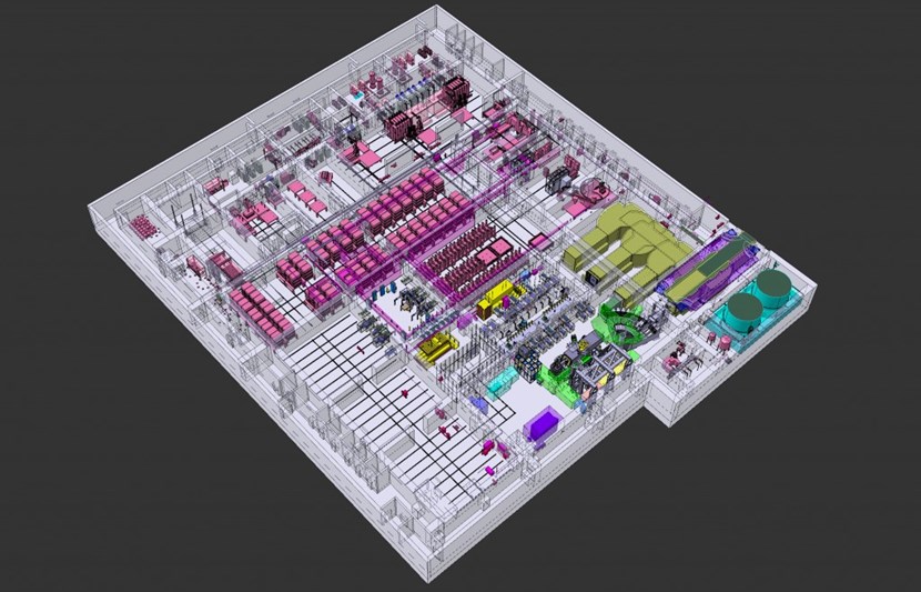 All processing, repair, refurbishment, and testing of components that have become activated by neutron exposure will take place in the ITER Hot Cell, where remote handling systems will be capable of handling components up to the size of a school bus. Pictured here: the basement level of the five-level Hot Cell facility. (Click to view larger version...)