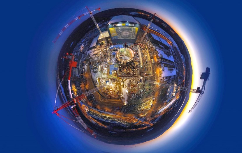 This view of ''Planet ITER'' shows a worksite teeming with activity. Close to 53% of construction activities on site and manufacturing activities in the ITER Members for components and systems needed for First Plasma have been completed. (Click to view larger version...)