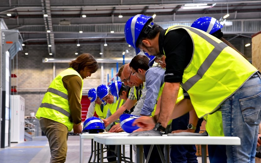 At a recent workshop organized for ITER's Tokamak Engineering Department, four teams competed to build a pipe assembly with items from a makeshift warehouse. But the competition was rigged in order to demonstrate the importance of proper component identification. (Click to view larger version...)
