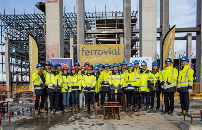 Representatives of the ITER Construction Department, the Buildings and Infrastructure and Power Supply project team (BIPS)—with Engage working as Architect Engineer and Apave as support on worker health and safety. An average of 50 staff from contractor Ferrovial-Agroman were involved in civil works for over three years. (Click to view larger version...)