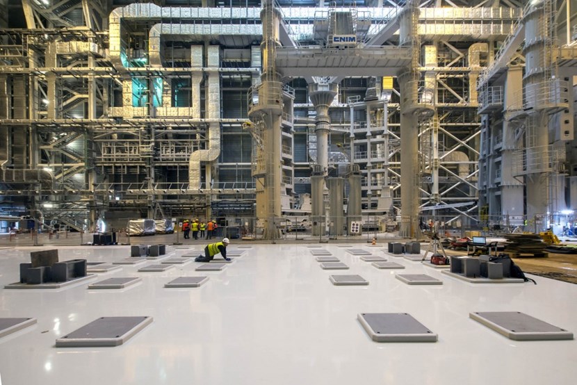 A hard, perfectly smooth floor that will resist erosion is one of the main conditions for achieving cleanliness in the Assembly Hall. (Click to view larger version...)