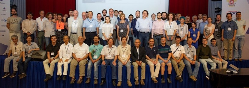 Group photograph (lecturers and students) from the last Plasma Physics Summer School in July 2018, a school established by Prof. Kurnaev and hosted every two years by MEPhI. Valery is standing, 12th from left. Richard Pitts (the author of this testimonial and a regular guest lecturer at the school) is standing third from left. (Click to view larger version...)