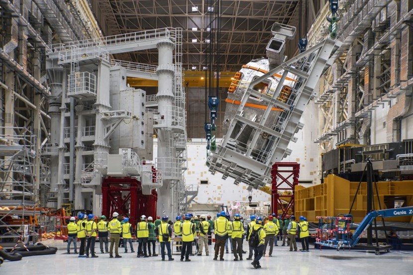 The successful operation performed on Friday 26 March was prepared by close to one year of planning and rehearsal. ''It worked like a charm,'' said Alex Martin, ITER head of the Vacuum Vessel Section. (Click to view larger version...)