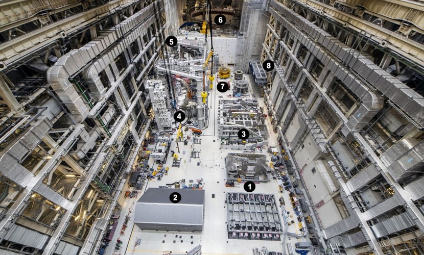 Close to 100 metres from door to wall: the Assembly Hall povides a 6,000-square-metre shop floor to receive, equip and pre-assemble the massive components required for the ITER machine. (Click to view larger version...)