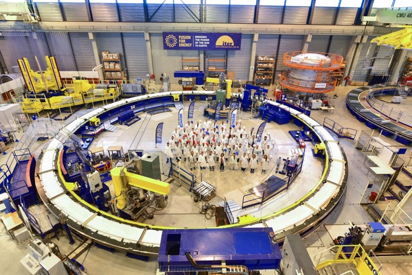 24 metres in diameter—that's about as wide as a six-lane highway. The last double pancake for poloidal field coil #3 is also the last double pancake required by the European Domestic Agency's ring-magnet procurement program. (Click to view larger version...)