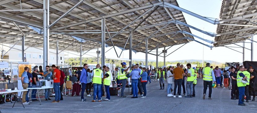 Participants from the ITER Organization and all contractor entities on site were welcomed at booths organized by companies who are on the front line of worksite construction. (Click to view larger version...)