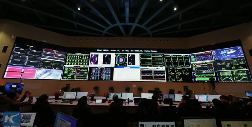The Chinese tokamak EAST, whose control room is pictured here, is one of the tokamaks around the world that have achieved progress in support of ITER's planned long-pulse operation. (Click to view larger version...)