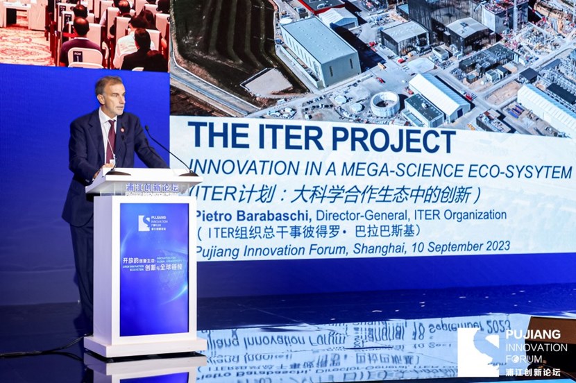 On 10 September, Director-General Pietro Barabaschi spoke at the Pujiang Innovation Forum, an annual event that aims to build a platform for international exchange on innovation and development. (Click to view larger version...)