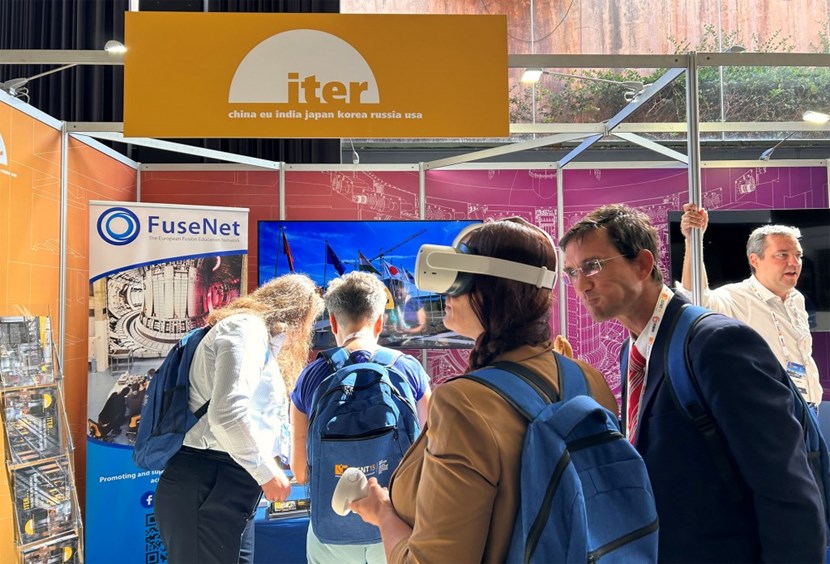 The ITER stand was present in the exhibition area, where visitors could take a virtual tour of ITER construction. (Click to view larger version...)