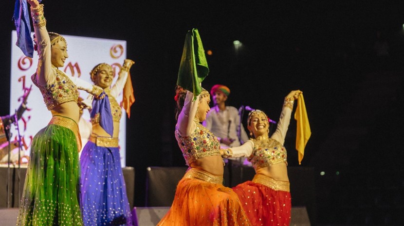 The theme of the evening was ''A night in India!'' Guests were treated to fire dancers and the spirited music and dancing of the Bollywood Masala Orchestra. (Click to view larger version...)