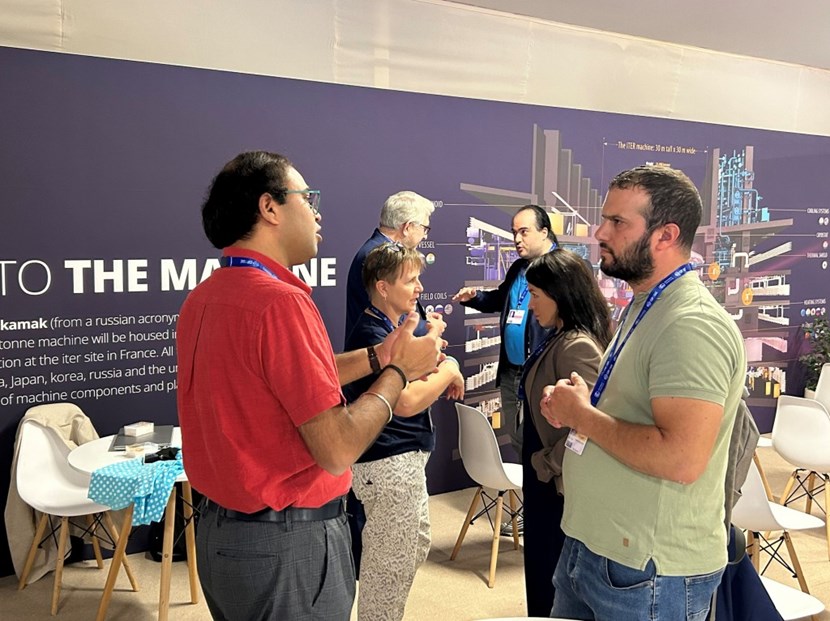 The ITER stand was constantly busy with a stream of scientists, political decision-makers, climate activists, students, and journalists. (Click to view larger version...)