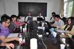 ITER's Arnaud Devred and colleague Gregory Bevillard during a training session in China, language lesson included.