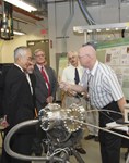 Director-General Motojima was the operator during a pellet injection laboratory test. Also in the picture: US ITER Project Manager Ned Sauthoff; ITER Deputy Director-General Gary Johnson; and ORNL researchers Stephen Combs and Larry Baylor.