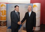 Maurice Mazière, who was appointed Director of CEA-Cadarache last July, and ITER Director-General Motojima, who arrived at ITER at about the same time. Here they participate in the "Cérémonie des vœux" on Tuesday 11 January.