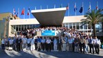 The "magnet family united" in front of the Marseille conference venue, Parc Chanot.