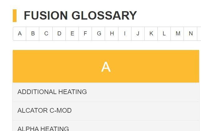 Fusion glossary