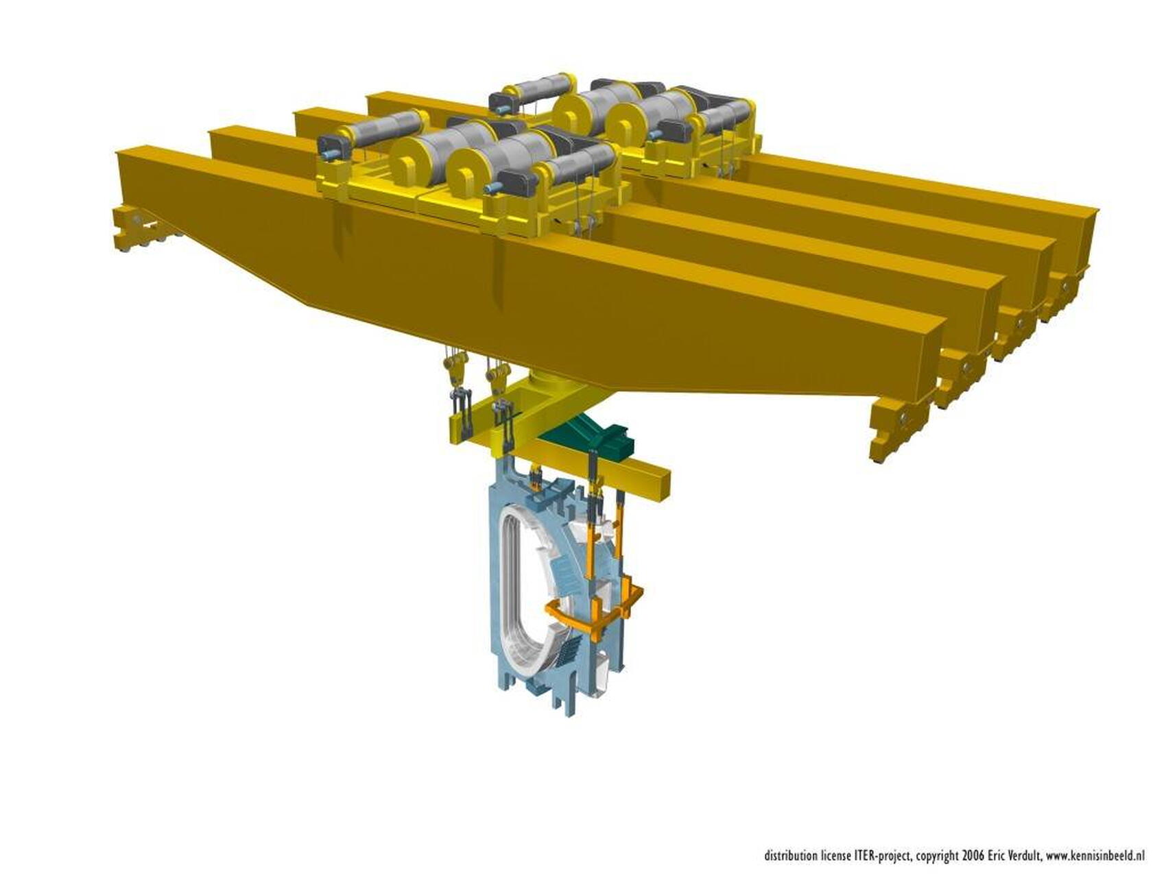 Les ponts roulants du bâtiment du Tokamak