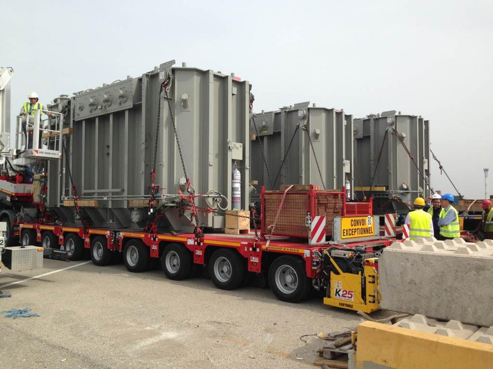 Three transformers ready for transport to ITER