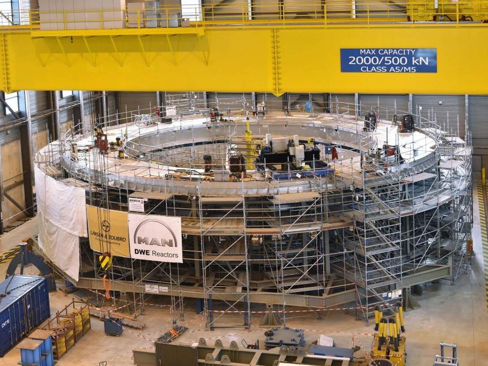 Work continues on cryostat base