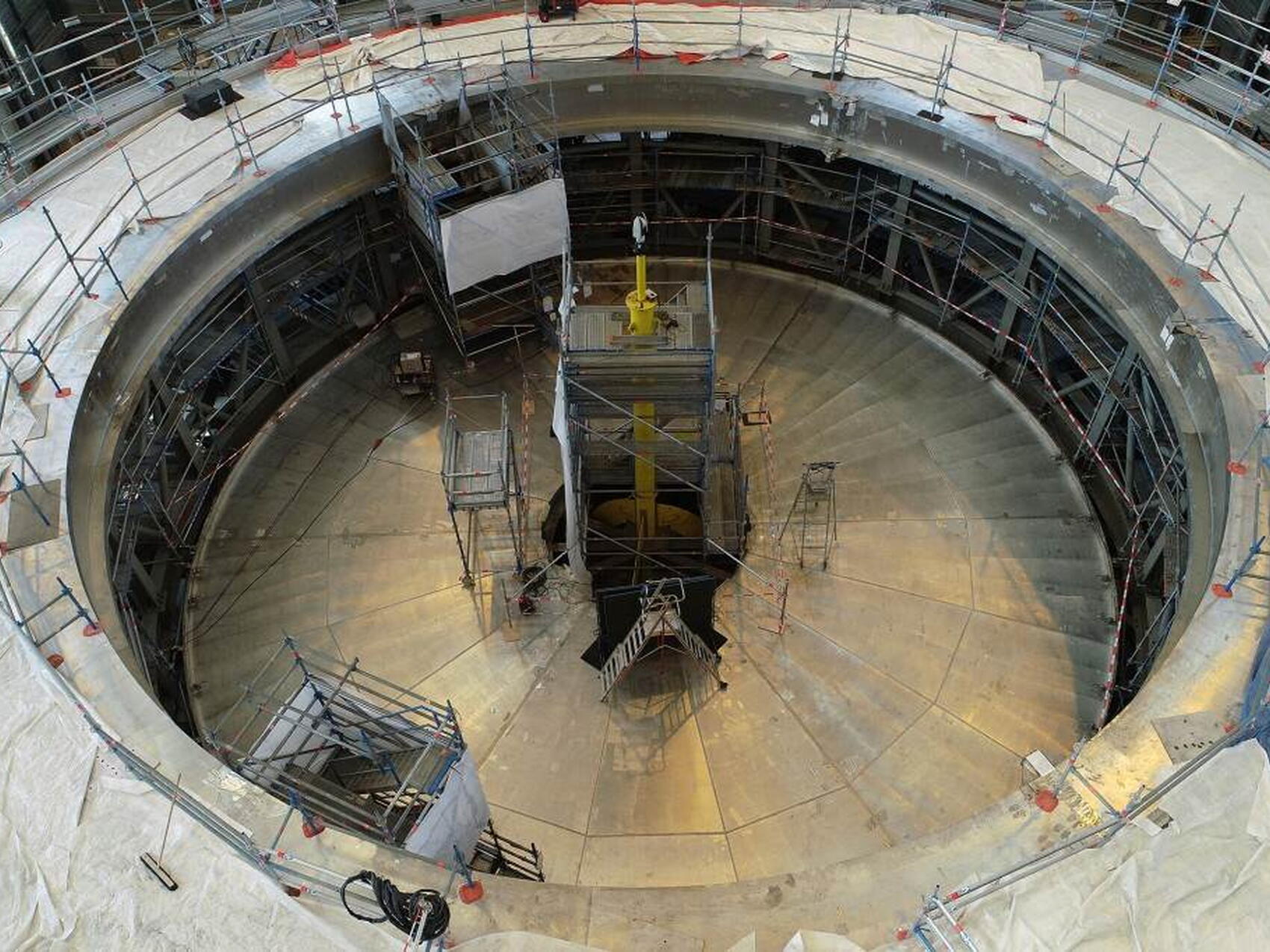 Flying over the base by drone