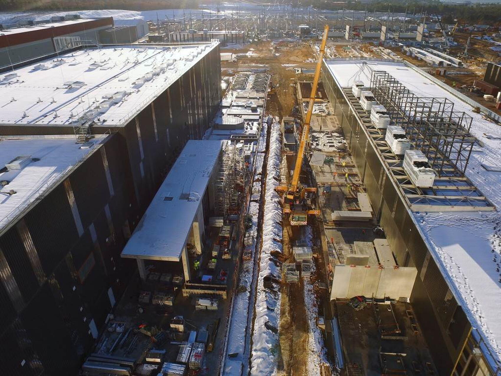 Snow on the rooftops
