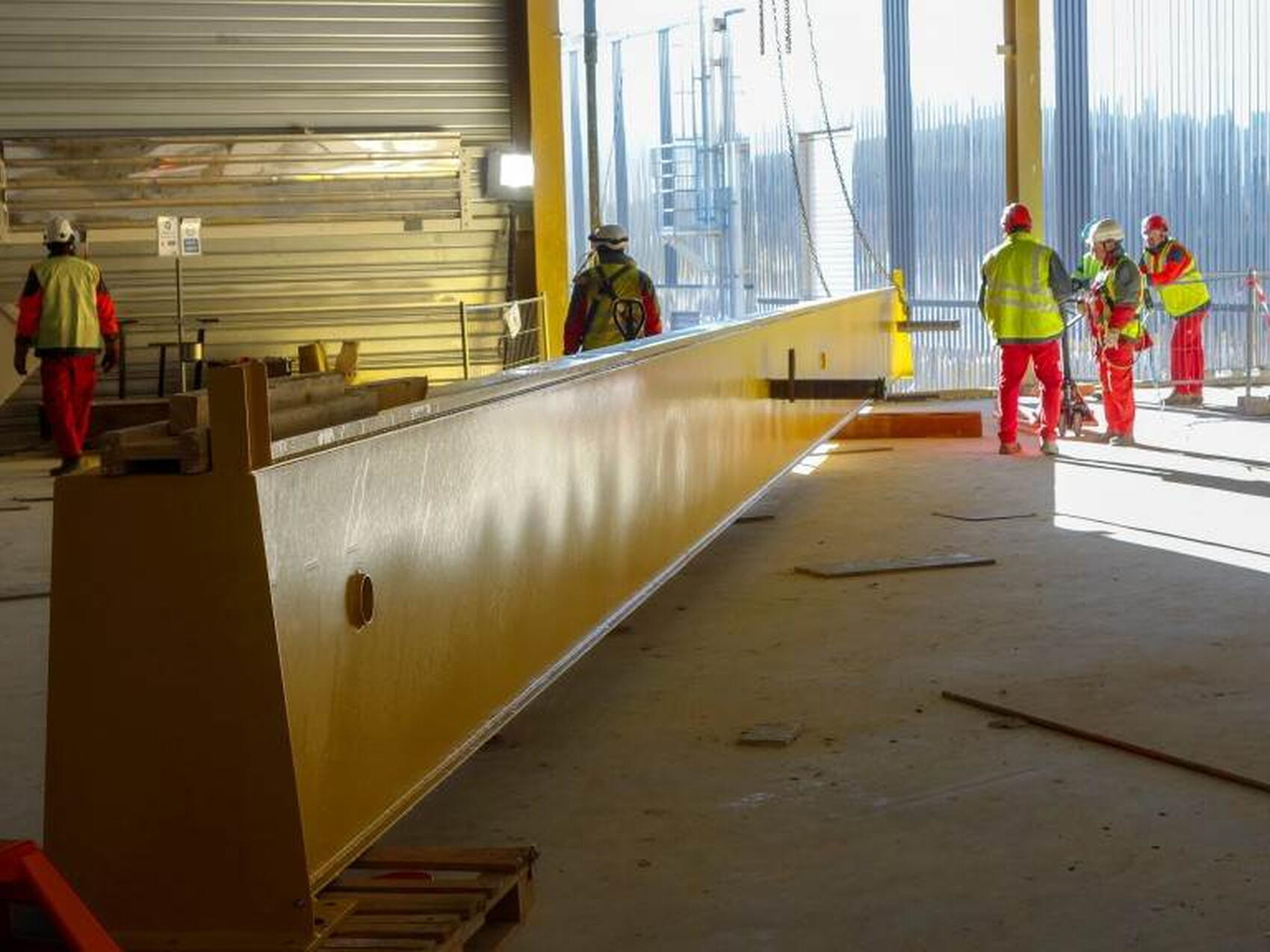 Crane installed in Radio Frequency Building