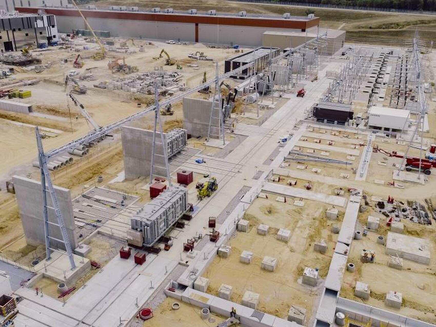 A row of transformers