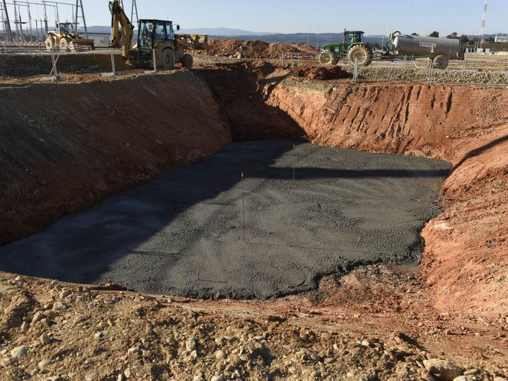 A parking spot for a large electrical transformer