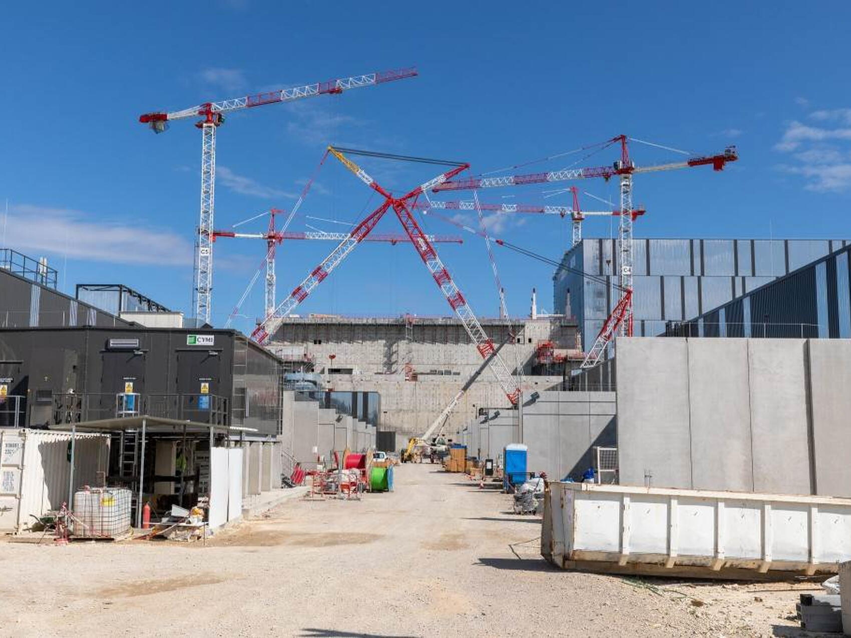 Another red and white crane