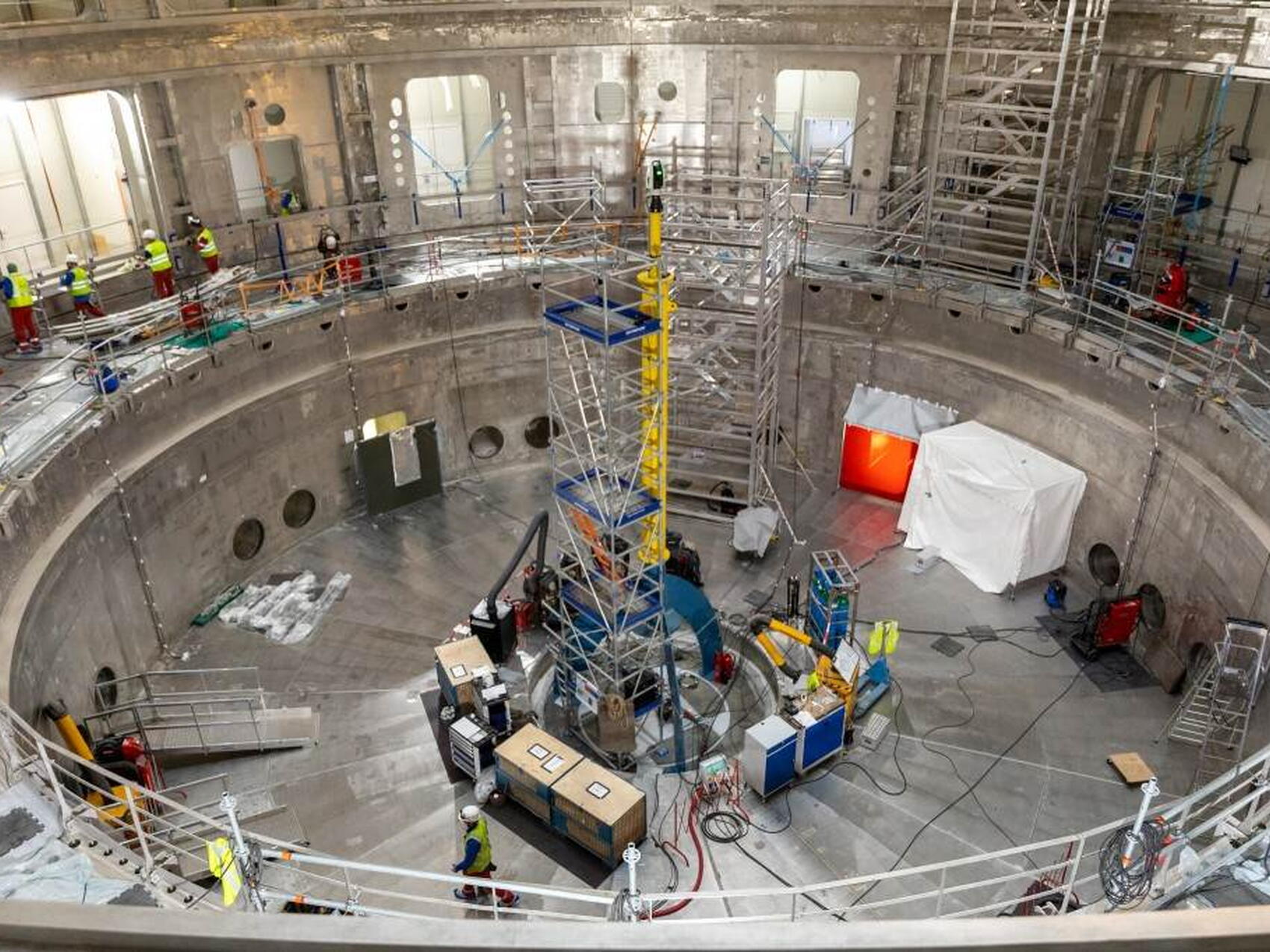 A l'intérieur de la machine