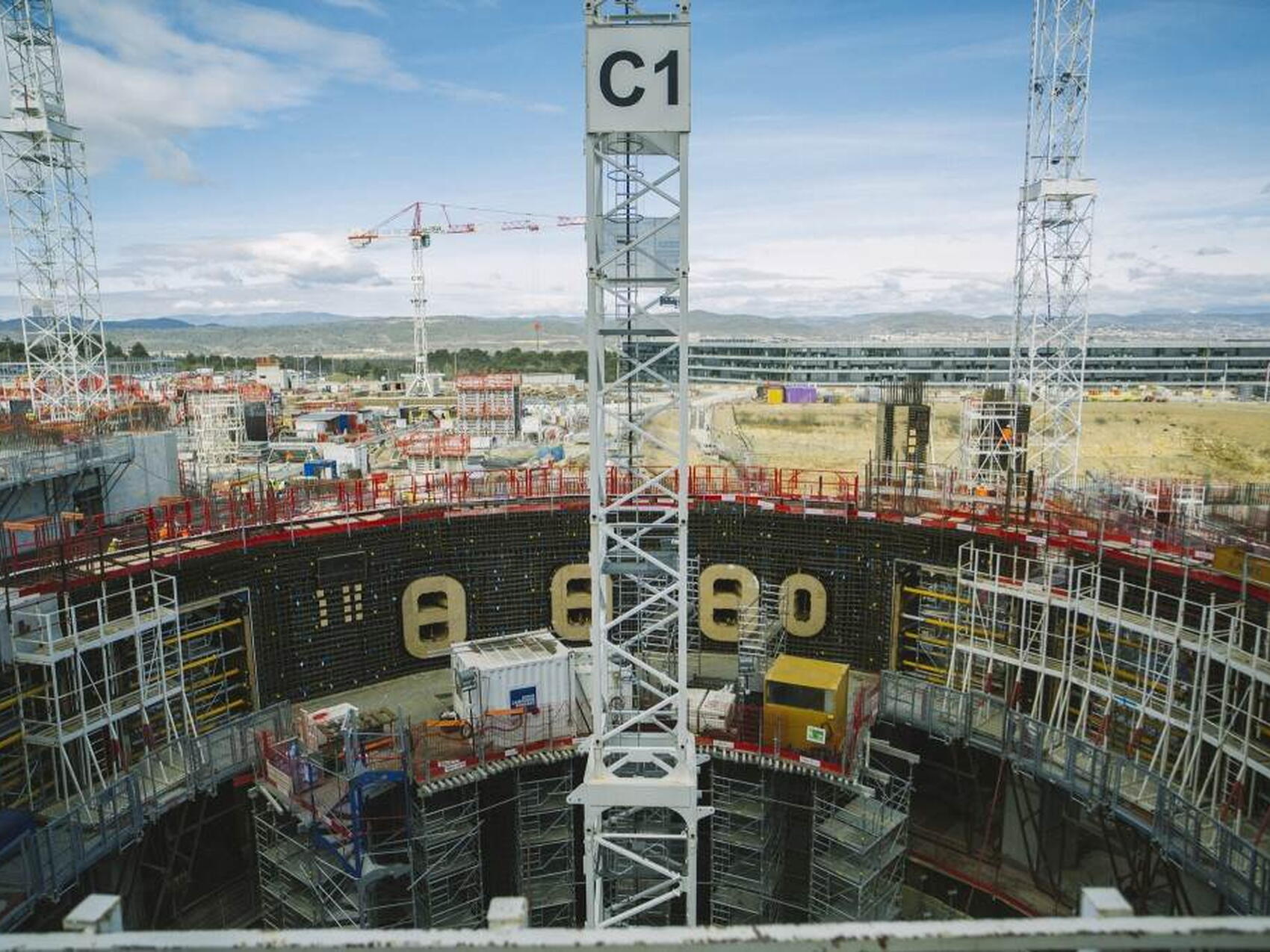 Looking over the bioshield toward Headquarters