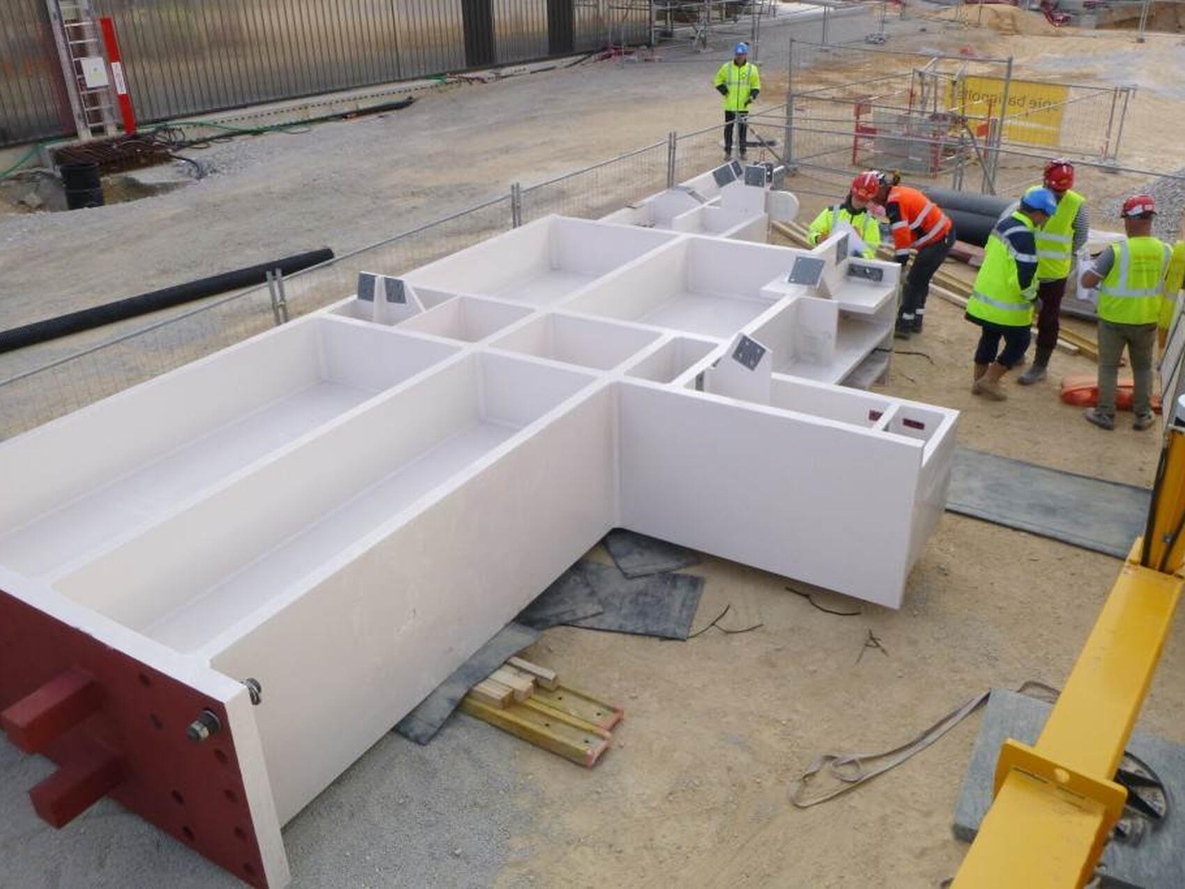 First pillars for crane hall