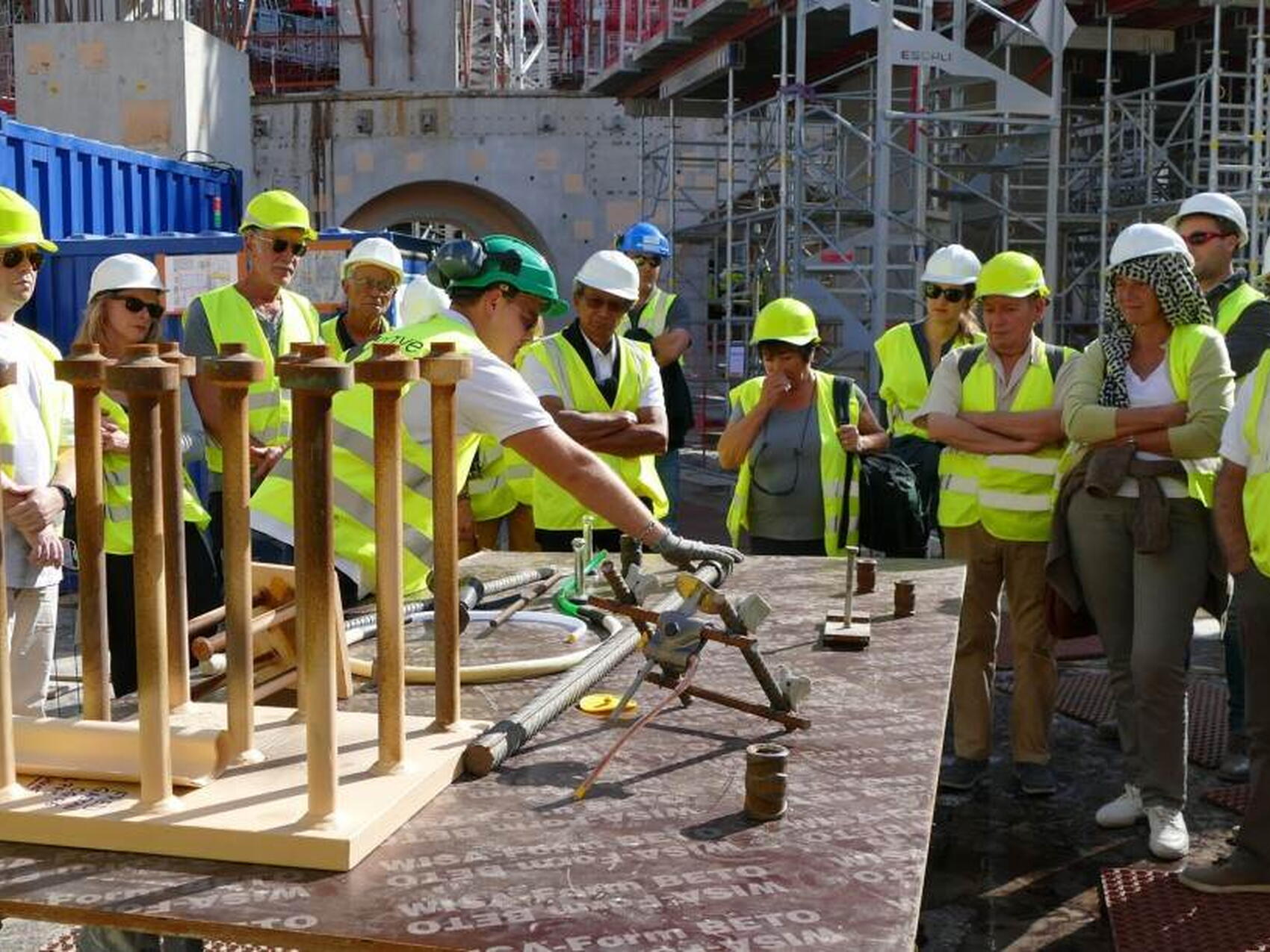 A table full of building materials